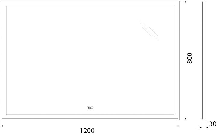 Зеркало BelBagno SPC-GRT-1200-800-LED-TCH-WARM с подогревом