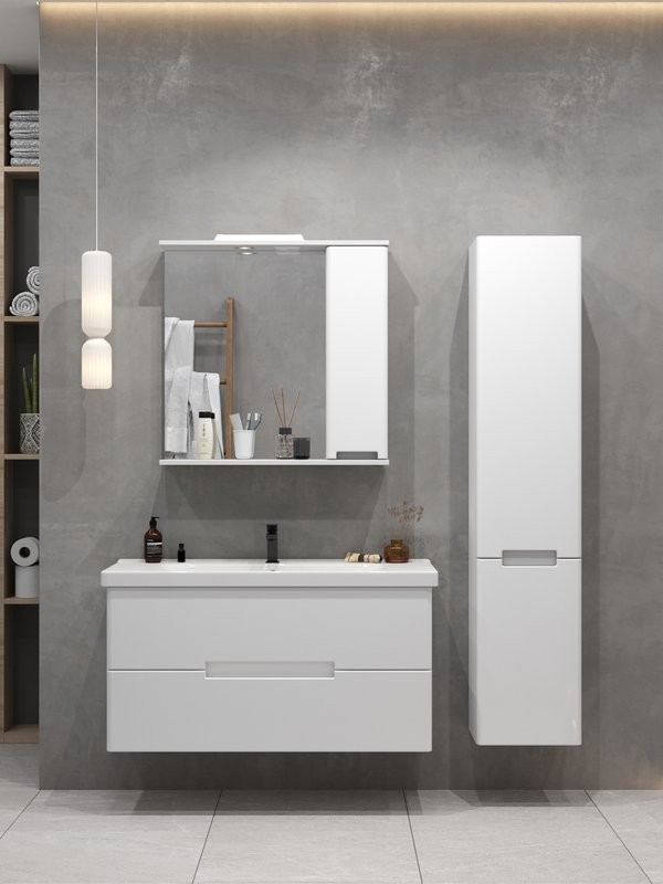 Тумба подвесная SanStar Ориана 100 Без раковины для ванной комнаты, белая