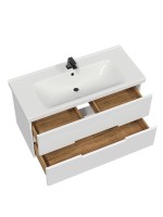 Тумба подвесная SanStar Ориана 100 Без раковины для ванной комнаты, белая