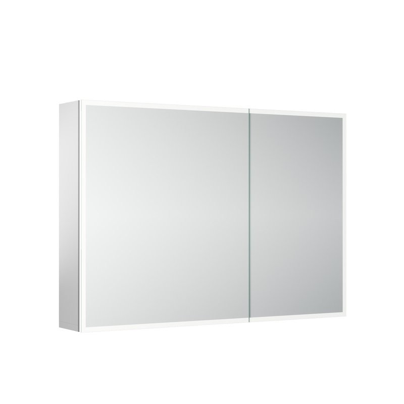 Зеркальный шкаф из алюминия для ванной комнаты Sancos Evoke1000x700х136 мм с LED подсветкой SC80100