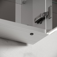 Зеркальный шкаф из алюминия для ванной комнаты Sancos Evoke1000x700х136 мм с LED подсветкой SC80100