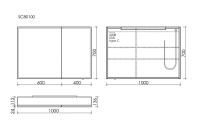 Зеркальный шкаф из алюминия для ванной комнаты Sancos Evoke1000x700х136 мм с LED подсветкой SC80100