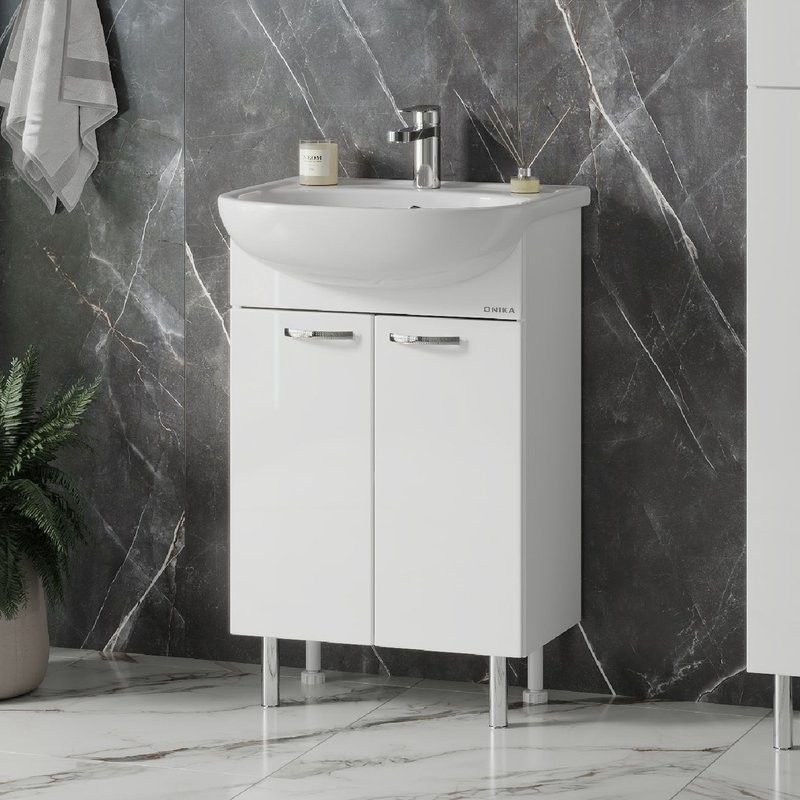 Тумба под раковину без столешницы Onika Коралл 55 напольная, белая