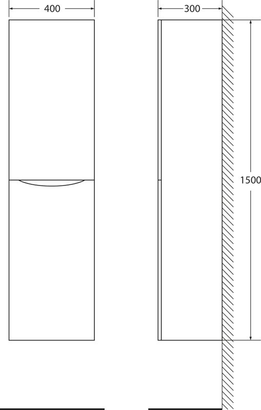 Шкаф пенал для ванной BelBagno Fly -Marino R bianco opaco