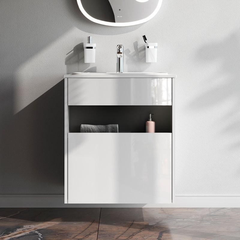 Тумба с раковиной AM.PM Func 60 белый глянец