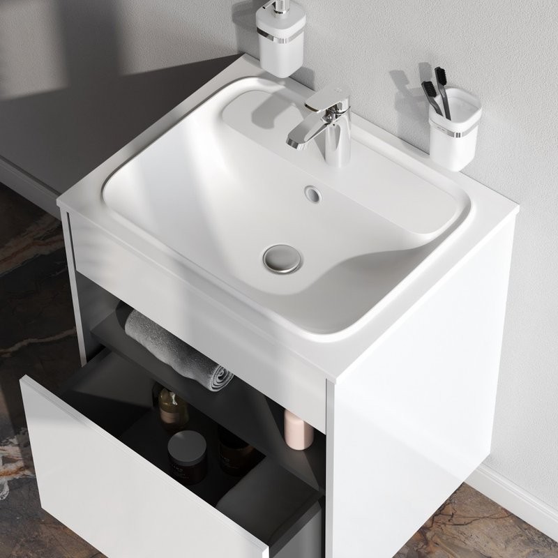 Тумба с раковиной AM.PM Func 60 белый глянец