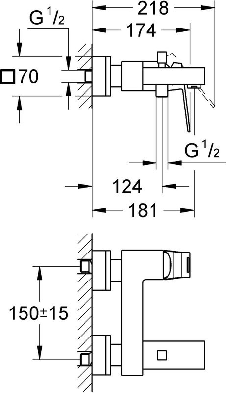 Душевой комплект Смеситель Grohe Eurocube 23140000 + Гарнитур Euphoria 27266001