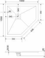 Поддон для душа RGW Stone Tray ST/T-0100G 100х100х2,5 с сифоном