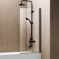 Шторка на ванну Vincea VSB-11800CLGM 80 см, профиль вороненая сталь, стекло прозрачное
