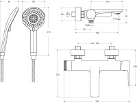 Смеситель для ванны с душем Cezares Lux VD-01