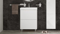 Тумба под раковину без столешницы Velvex Edge 60.2Y напольная, белая