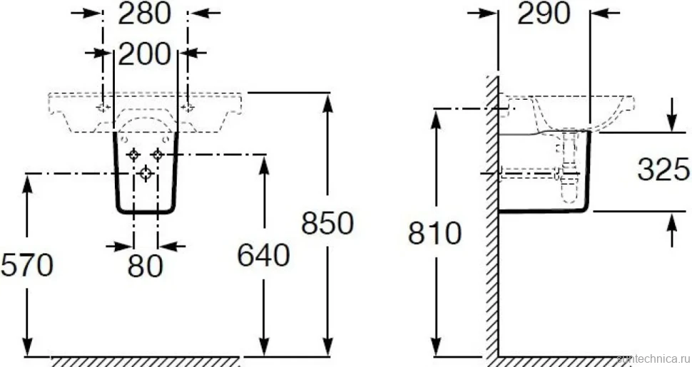 Раковина Roca Debba 50x42 с полупьедесталом