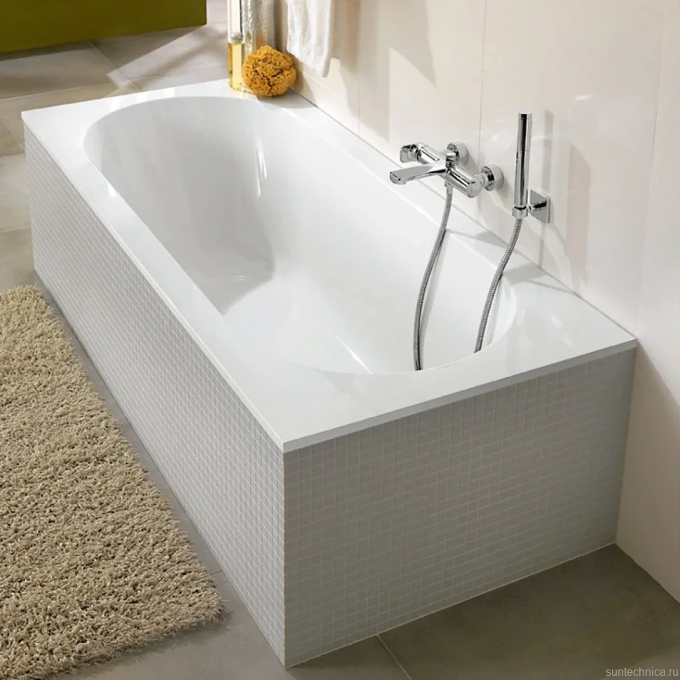 Акриловая ванна Villeroy & Boch Oberon UBQ170OBE2V-01 170x75 см, встраиваемая, цвет альпийский белый, на ножках