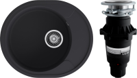Комплект Мойка GranFest Urban 857L черная + Измельчитель Bone Crusher BC 810-SL Slim Line