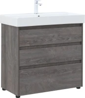 Тумба с раковиной Aquanet Nova Lite 85 напольная, дуб рошелье, 3 ящика