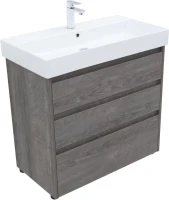 Тумба с раковиной Aquanet Nova Lite 85 напольная, дуб рошелье, 3 ящика