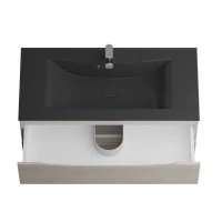 Мебель для ванной комнаты BelBagno Marino 100 подвесная, rovere grigio, черная раовина