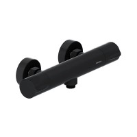 Душевой комплект Термостат Damixa Scandinavian Pure 366000300 для душа, черный + Стойка 936000300 черная матовая