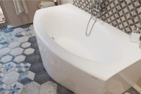 Акриловая ванна Marka One Nega 170x95 см, пристенная, белая, с каркасом