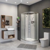 Душевая кабина Niagara Classic NG-3312-14LBKTG 120х80 см, без крыши, с гидромассажем и тропическим душем