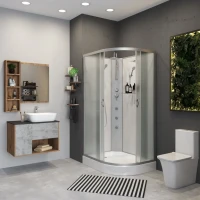 Душевая кабина Niagara Classic NG-3312-14LBKTG 120х80 см, без крыши, с гидромассажем и тропическим душем