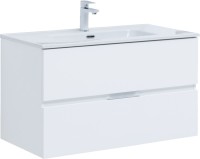 Мебель для ванной комнаты Aquanet Алвита 90 подвесная, белая матовая, 2 ящика