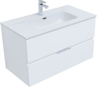 Мебель для ванной комнаты Aquanet Алвита 90 подвесная, белая матовая, 2 ящика