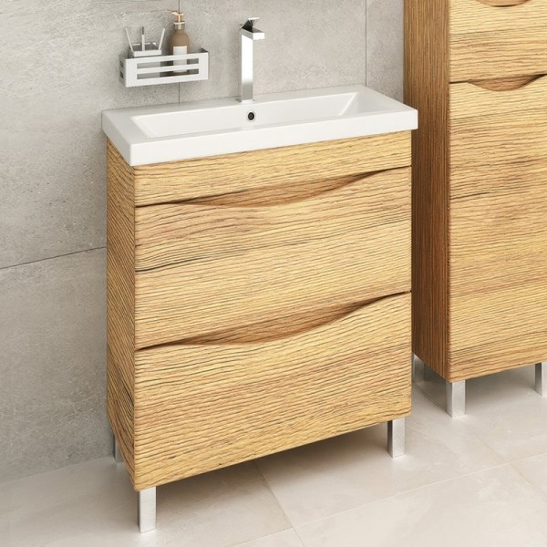 Тумба под раковину Emmy Дакота 60 рустик соломенный