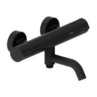 Душевой комплект Термостат Damixa Scandinavian Pure 363000300 для ванны с душем, черный + Стойка 936000300 черная матовая