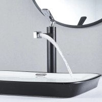 Смеситель для раковины Shevanik S6611H с поворотным носиком, черный, хром
