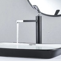 Смеситель для раковины Shevanik S6611H с поворотным носиком, черный, хром