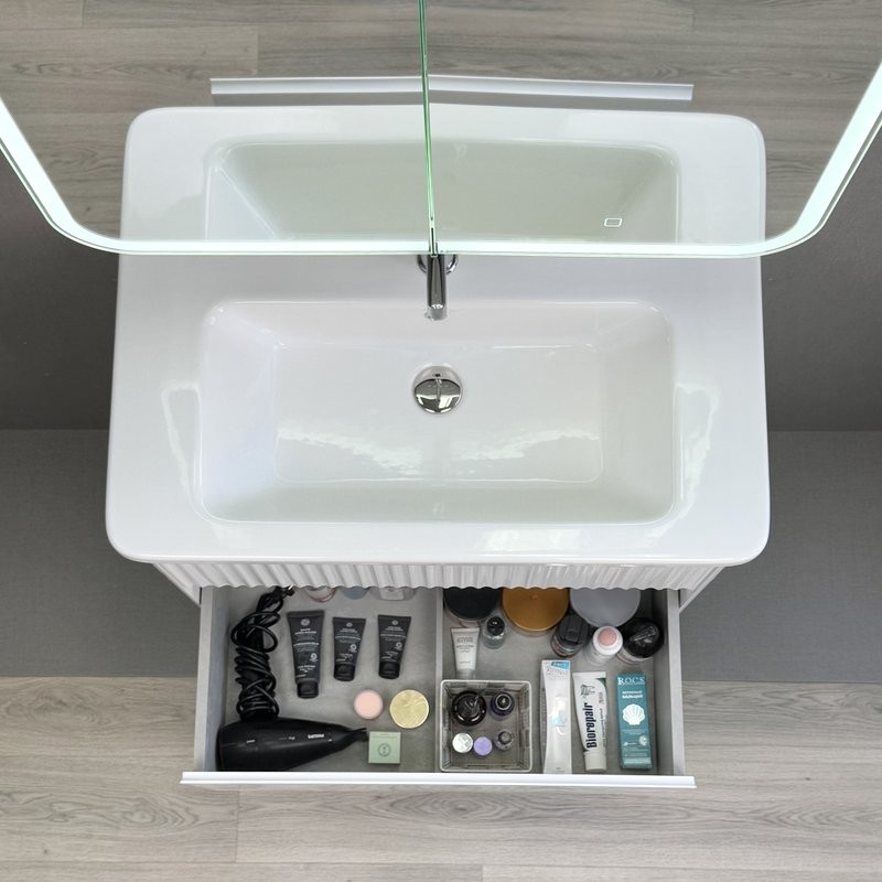 Мебель для ванной комнаты Alavann Wave 80 подвесная, белая