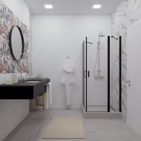 Душевой уголок DIWO Элиста 90х90 профиль черный матовый