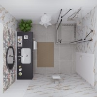 Душевой уголок DIWO Элиста 90х90 профиль черный матовый