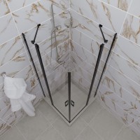 Душевой уголок DIWO Элиста 90х90 профиль черный матовый