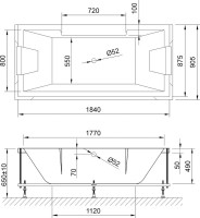Акриловая ванна Royal Bath Triumph RB 665102 185x90 см, встраиваемая, белая, с каркасом