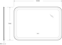 Зеркало Cezares Stylus 100х70, с подсветкой, с антизапотевателем