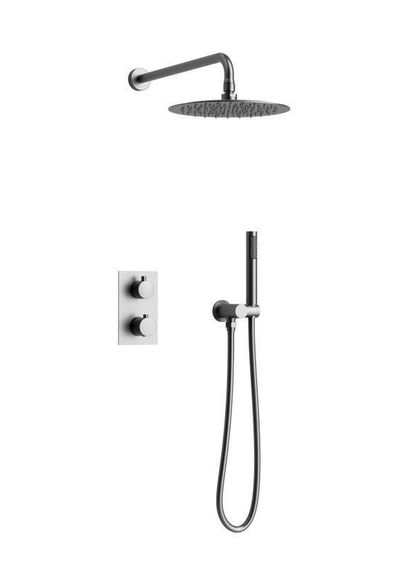 Душевой комплект AltroBagno Unione AltroBagnoUnione040409GM С ВНУТРЕННЕЙ ЧАСТЬЮ, оружейная сталь