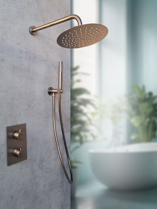 Душевой комплект AltroBagno Unione AltroBagnoUnione040409GM С ВНУТРЕННЕЙ ЧАСТЬЮ, оружейная сталь