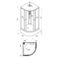 Душевая кабина Triton Грэй Щ0000067301 90х90 см, черный