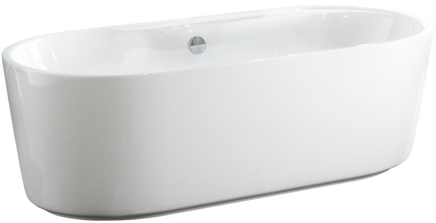 Акриловая ванна BelBagno BB14-K 180x85 см, отдельностоящая, белая, овальная, с каркасом