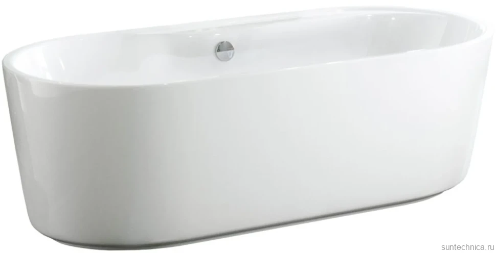 Акриловая ванна BelBagno BB14-K 180x85 см, отдельностоящая, белая, овальная, с каркасом