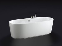 Акриловая ванна BelBagno BB14-K 180x85 см, отдельностоящая, белая, овальная, с каркасом