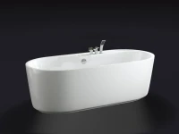 Акриловая ванна BelBagno BB14-K 180x85 см, отдельностоящая, белая, овальная, с каркасом