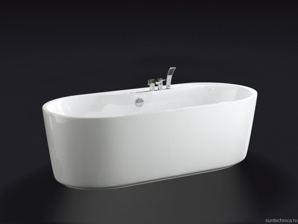 Акриловая ванна BelBagno BB14-K 180x85 см, отдельностоящая, белая, овальная, с каркасом