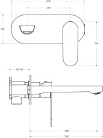 Смеситель для раковины Cezares Stylus STYLUS-BLI1-BORO-W0 С ВНУТРЕННЕЙ ЧАСТЬЮ, брашированное золото