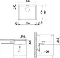 Комплект Мойка Blanco Subline 500-U антрацит + Измельчитель Franke