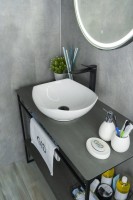 Накладная раковина GID Creativo N9412 42 глянцевая белая, прямоугольная, фаянс