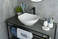 Накладная раковина GID Creativo N9412 42 глянцевая белая, прямоугольная, фаянс
