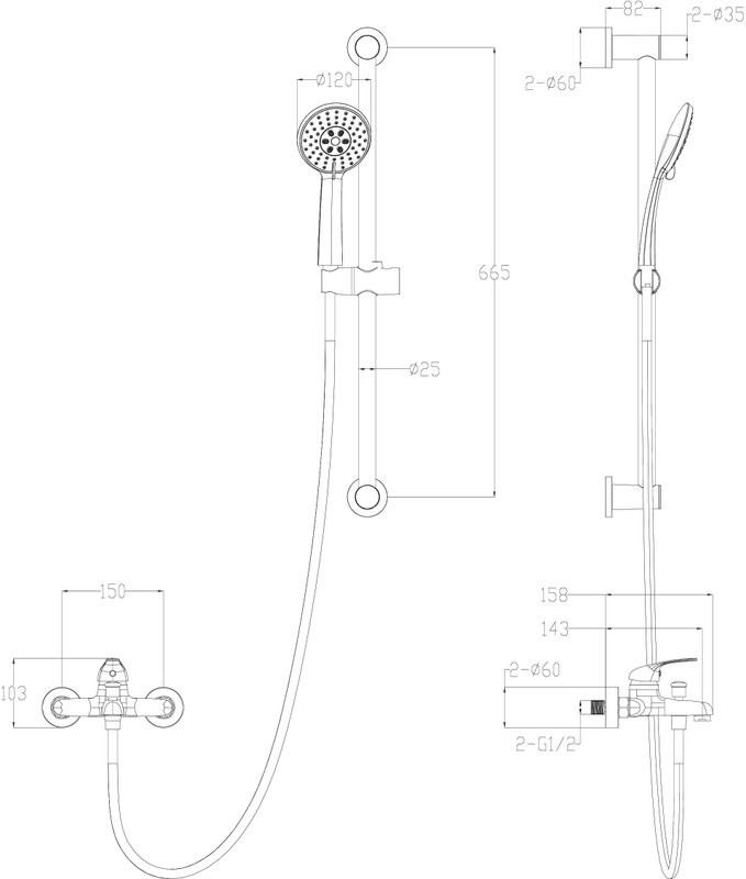 Смеситель для ванны с душем Wonzon & Woghand WW-4560-MW матовый белый